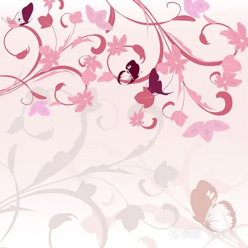 边缘粉红色图案