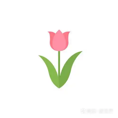 郁金香花.平面图标.向量