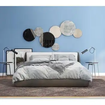 自刷环保彩色墙面漆小桶调色水性哑光白色自刷翻新面漆 灰蓝 北欧风情