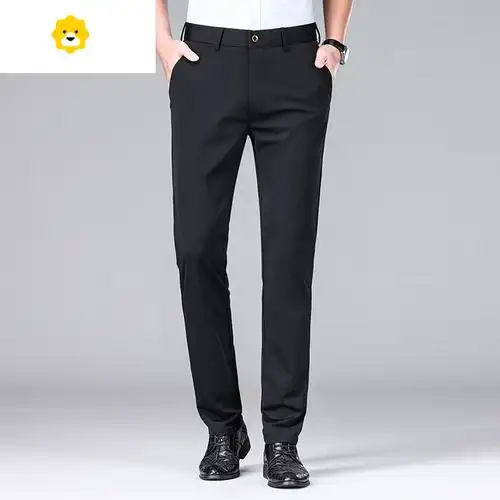 fish basket高端冰丝休闲裤男夏季薄款高弹力垂感免烫西裤男士商务
