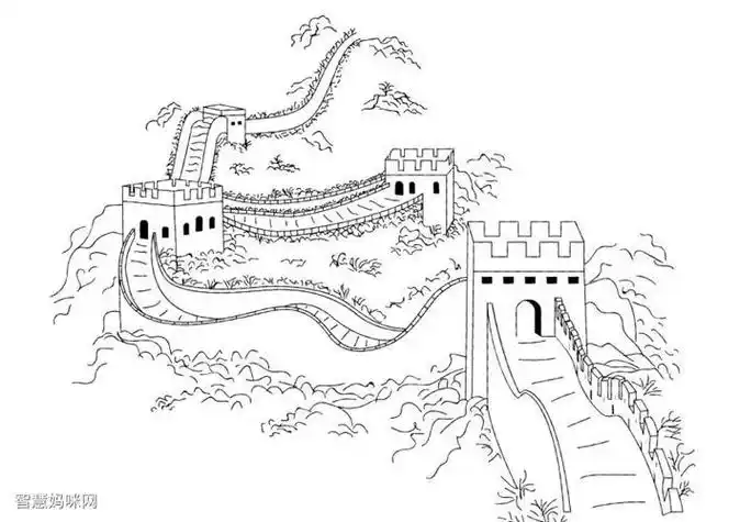 画法长城简笔画简笔画长城板报如何画中国的长城长城简笔画怎么画素描