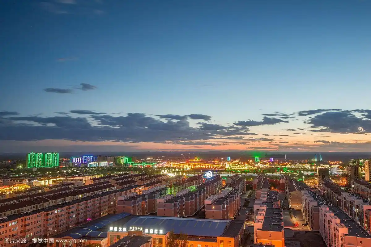 内蒙古阿拉善盟阿拉善左旗城市夜景
