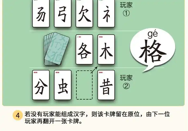 魔法汉字组合卡片偏旁部首趣味游戏认字生字儿童识字卡扑克牌汉子一二