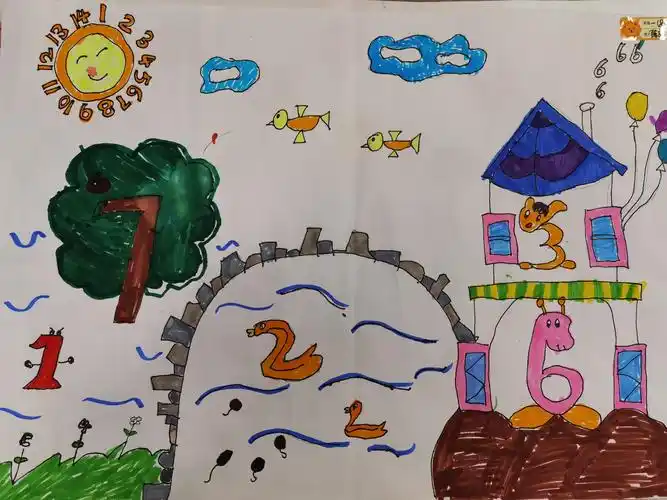其它 "创意数字画" 写美篇十一假期,一年级的小朋友们,绘制了"创意