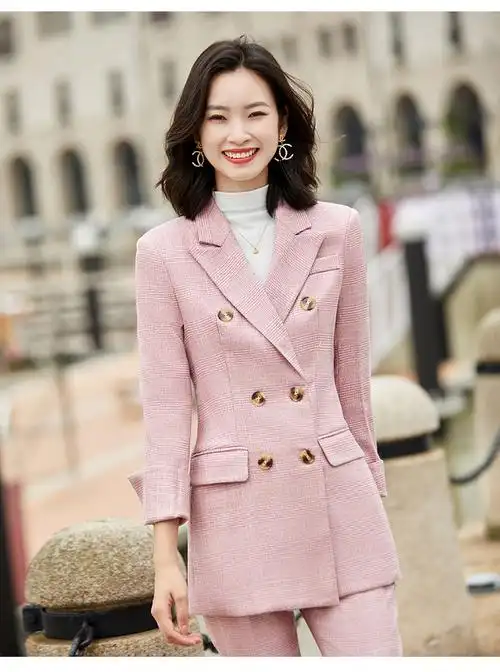 法劳格品牌女装双排扣设计感西装套装女气质时尚秋季女神范洋气职业装