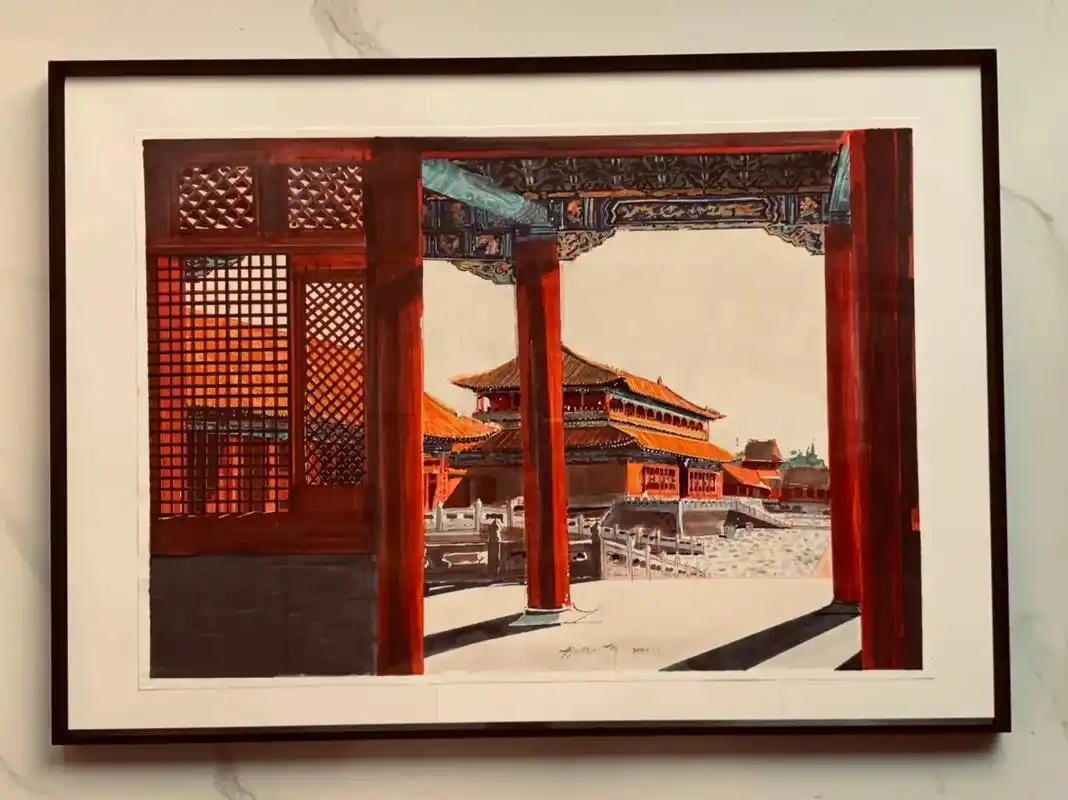 想去看故宫,那就画一幅看吧 #建筑手绘 #故宫  #画图 - 抖音