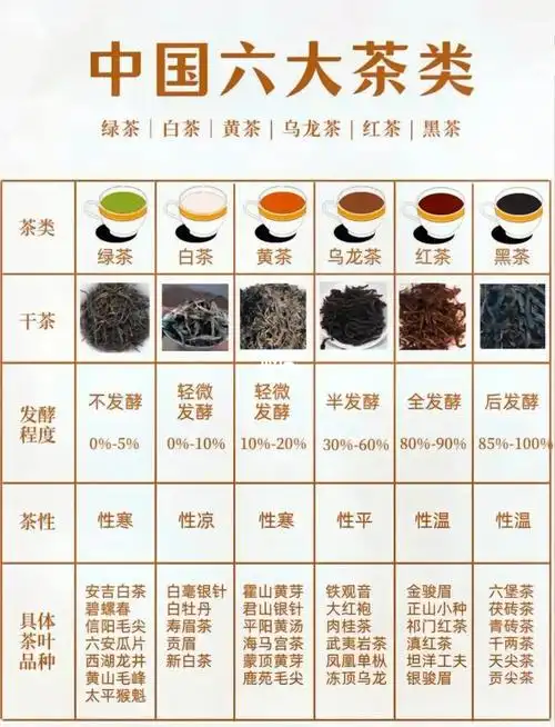 一套图看懂六大茶类基础知识