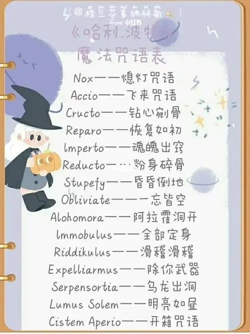 《哈利·波特》魔法咒语表_文化_阅读