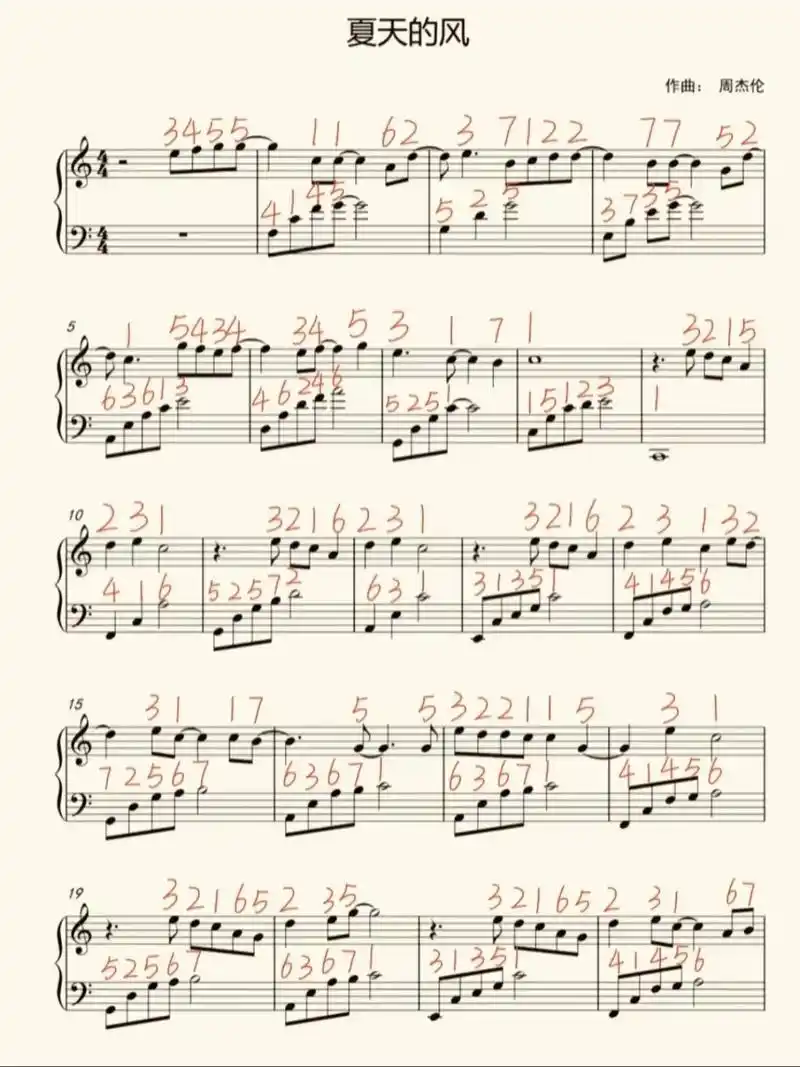 夏天的风钢琴曲谱#钢琴 #曲谱分享 #前奏一响拾起多少人的回 - 抖音
