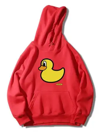 社会鸭卫衣我的小黄鸭情侣装抖音同款衣服秋冬季加绒外套连帽衫潮