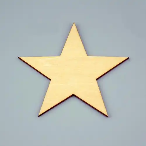 五角星形木片激光雕刻diy手工模型材料加工定制木片2mm厚