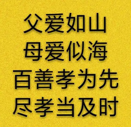 父爱如山,母爱似海,百善孝为先,尽孝当及时!
