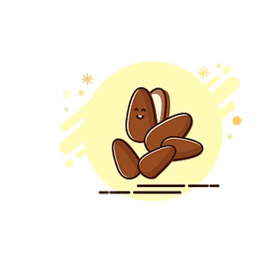 暖色调夏日松子坚果扁平化图案卡通坚果矢量图