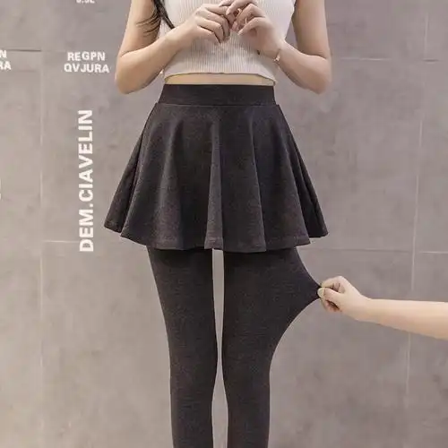 裤子裙子秋冬纯棉打底裙带裙裤绒裤