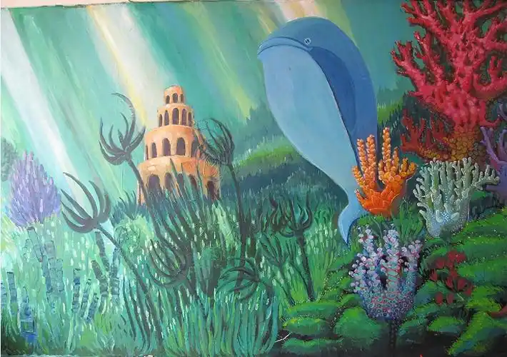 马首画院·海底世界墙绘工作!