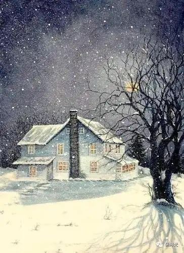 冬天画雪景才够燃啊,水彩梦幻雪景的三种画法