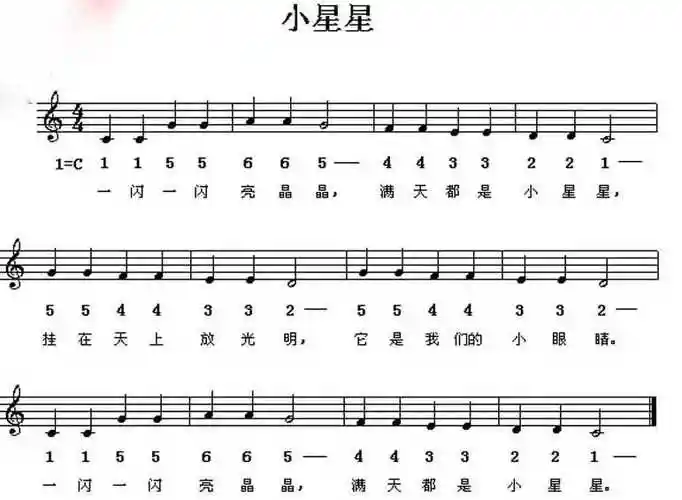 萨克斯小星星的曲谱