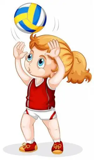 一个打排球的高加索女孩图片