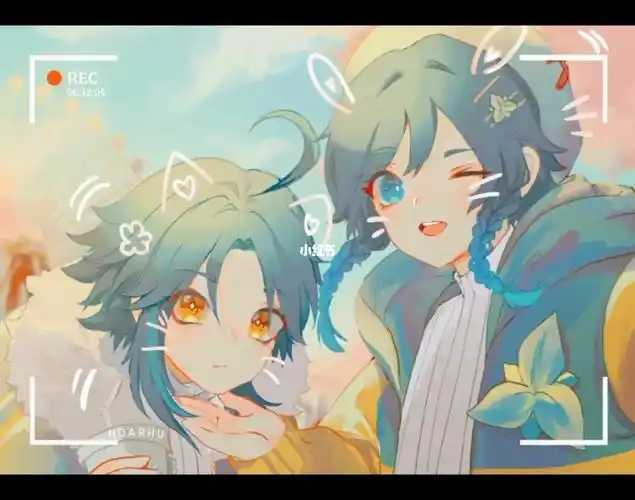 原神  #魈  #温迪  #魈温图片侵权就删这对也不是不行hhh,都好可爱