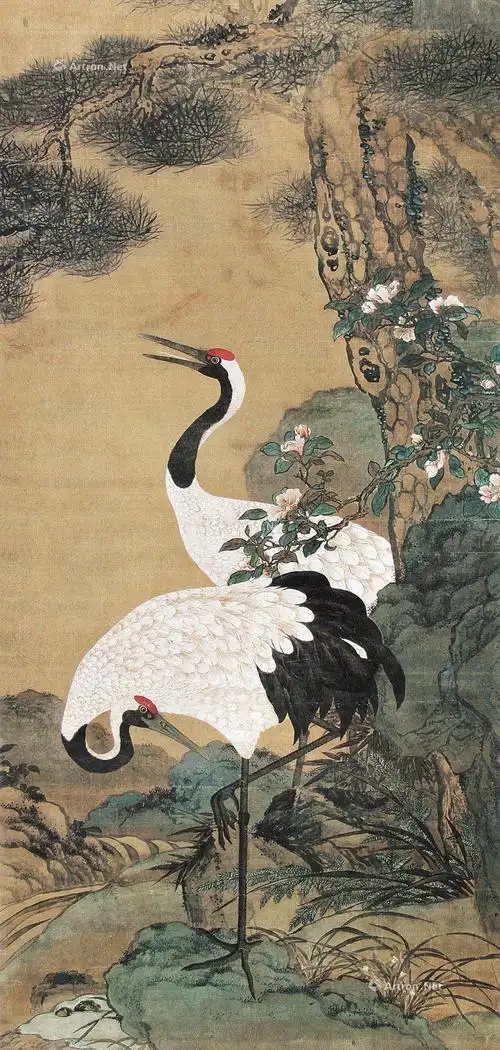 【松鹤图 立轴 绢本】拍卖品_图片_价格_鉴赏_绘画_雅昌艺术品拍卖网