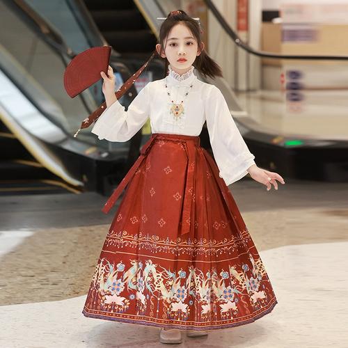 女童汉服秋款中国风明制马面裙中国风儿童唐装仙女裙秋季女孩古装