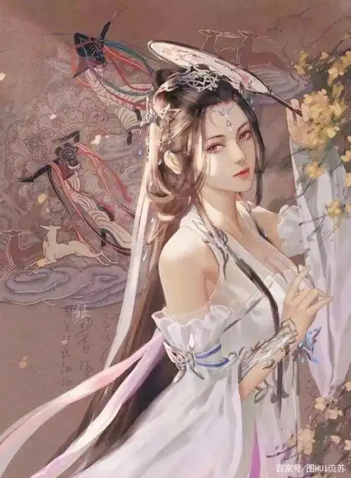 古风美人插画壁纸 团扇系列