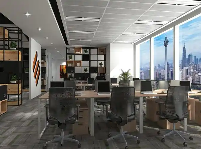 办公桌摆放装修效果图片 办公桌子设计图