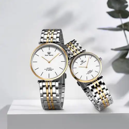 天王表钢带石英情侣手表时尚简约男女对表生日礼物小清新3910