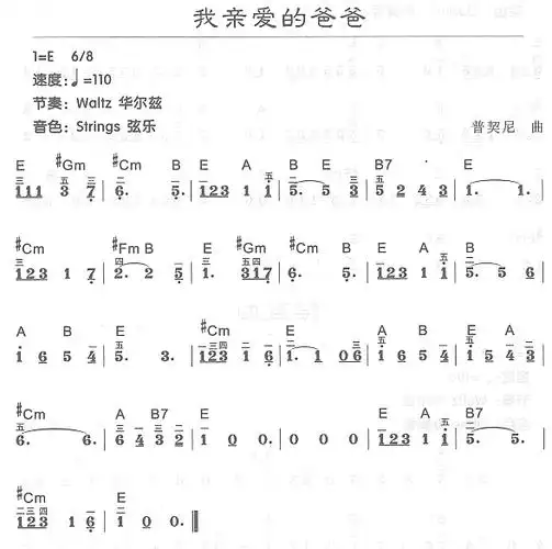[钢琴谱]我亲爱的爸爸[简谱]我亲爱的爸爸[简谱]我亲爱的爸爸[简谱]啊