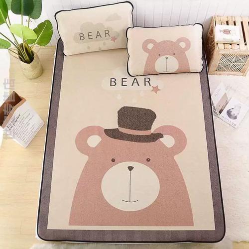 赫伊莎凉席空调席子三件套卡通冰丝席1.5米/1.8米单双人宿舍夏凉