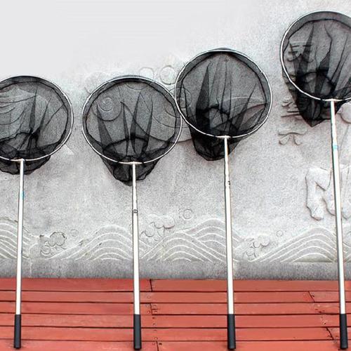 可折叠鱼具闪电客轻便养殖场伸缩鱼抄子网鱼抄网杆裸竿捞鱼杆大号