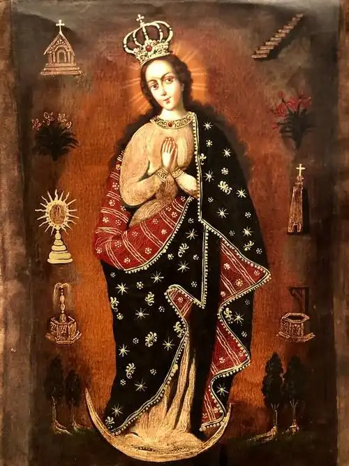 墨西哥宗教绘画 - 瓜达卢佩圣母 - early 20th century