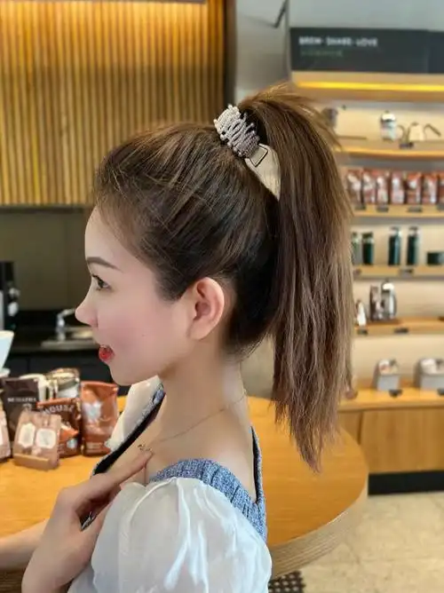 马尾抓夹正确使用方法头饰发饰高马尾发型教程