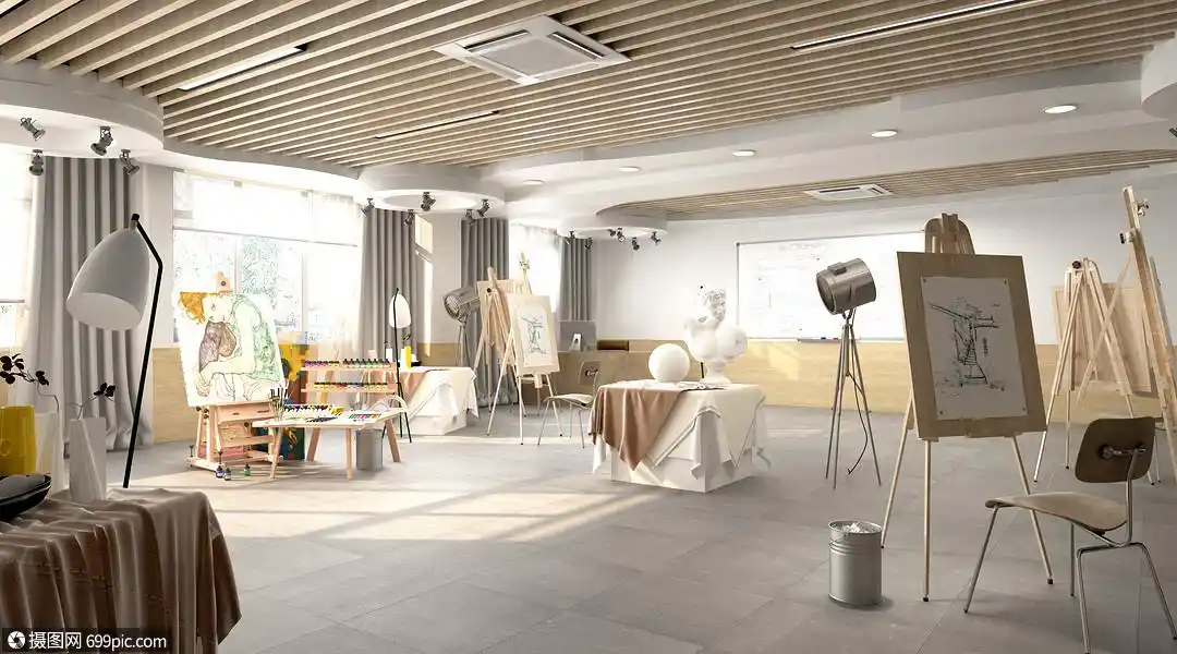 3d画室场景建模空间