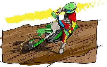 手绘卡通人物骑摩托车