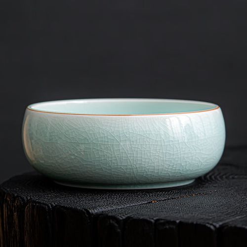 苏氏陶瓷(sushi ceramics) 汝窑卵青圆融茶洗开片可养金线茶具配件茶