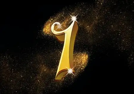 金色质感精致风数字1