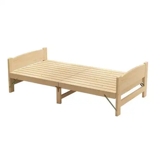 折叠床80公分宽木床简易单人床实木板床1米 90宽便携式80cm成人床