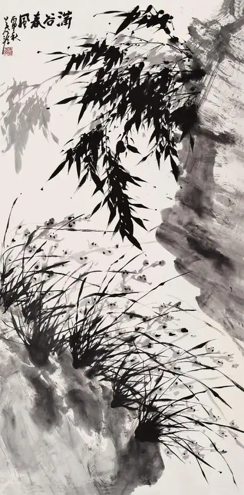 当代水墨画家姜子龙大写意精品墨竹图