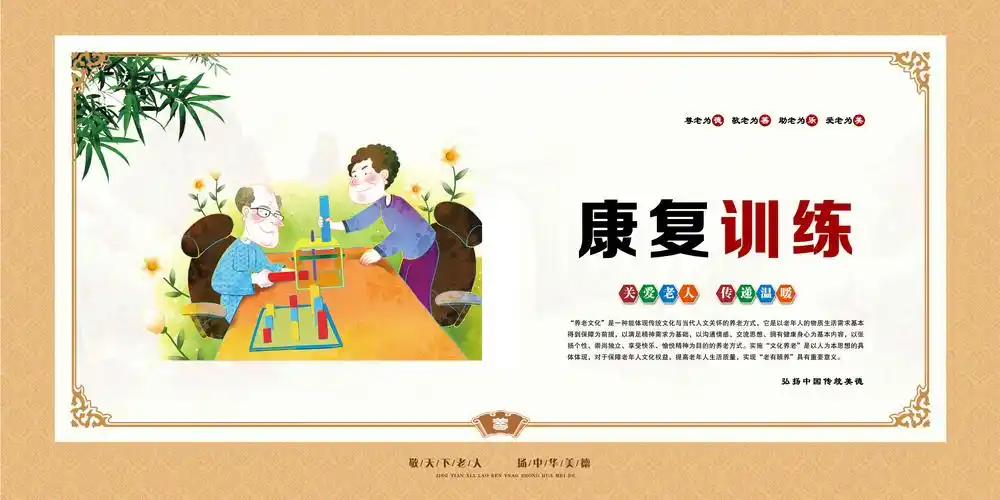 文化养老院宣传墙贴敬老院布置挂画敬老爱老宣传海报墙贴