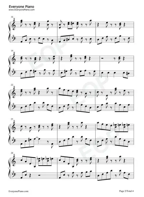 植物大战僵尸迷雾bgm五线谱预览2