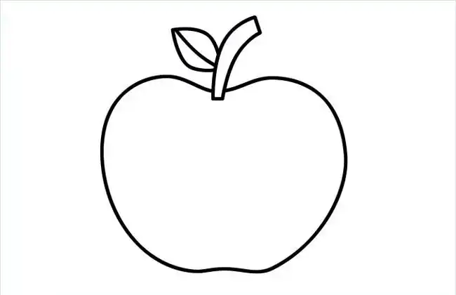 苹果简笔画的画法步骤图片带颜色