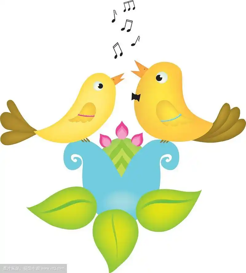 两只小鸟在歌唱