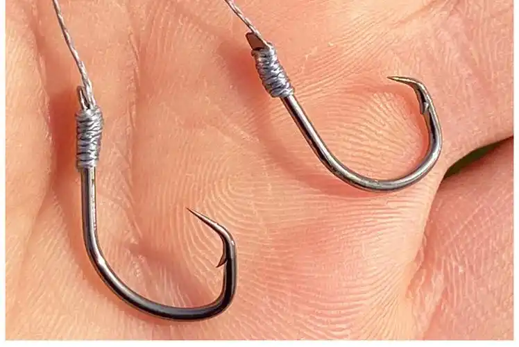 10米主线 不锈钢地插甲鱼钩 缓冲皮筋 歪头钩 渔具厂家订制批发