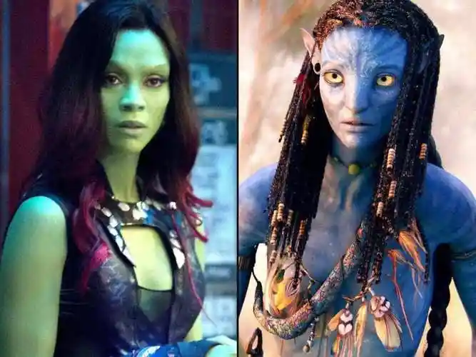 面目示人,《银河护卫队》里要把自己变绿,《阿凡达》里又要把自己变蓝