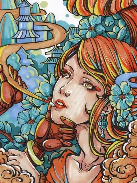 是心动呐|视觉传达|彩色装饰画|人物黑白人物装饰画北交大考研|精细的