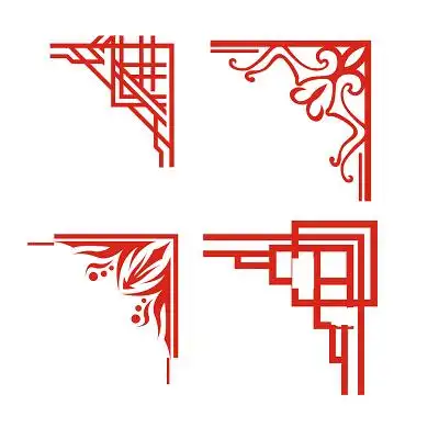 边框花边手抄报电子小报手绘中式边框底纹元素蓝色花纹边框png素材