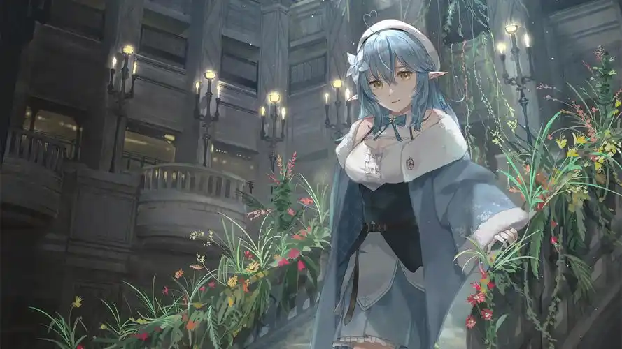 雪花菈米花草星空高清动漫壁纸