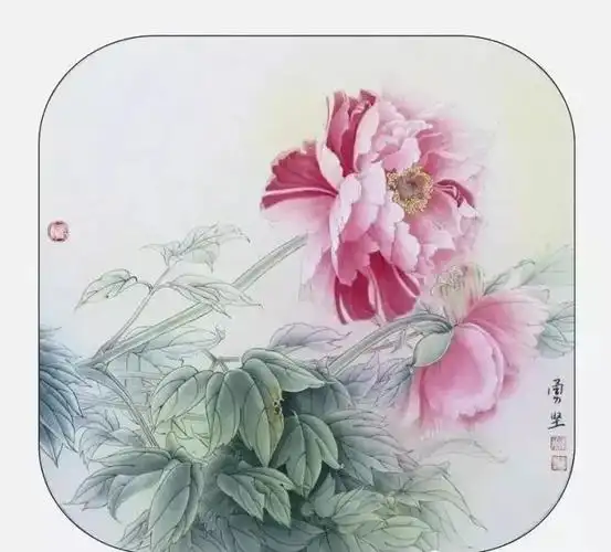 工笔牡丹构图完美,笔触精细,美到让人惊喜!