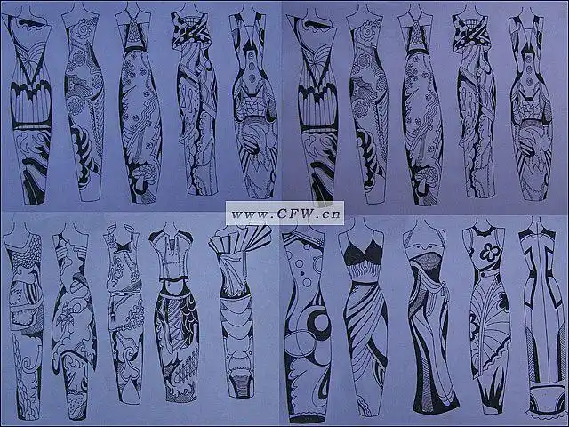 服装图案图形设计-花型设计-插画设计-手绘作品-cfw服装设计